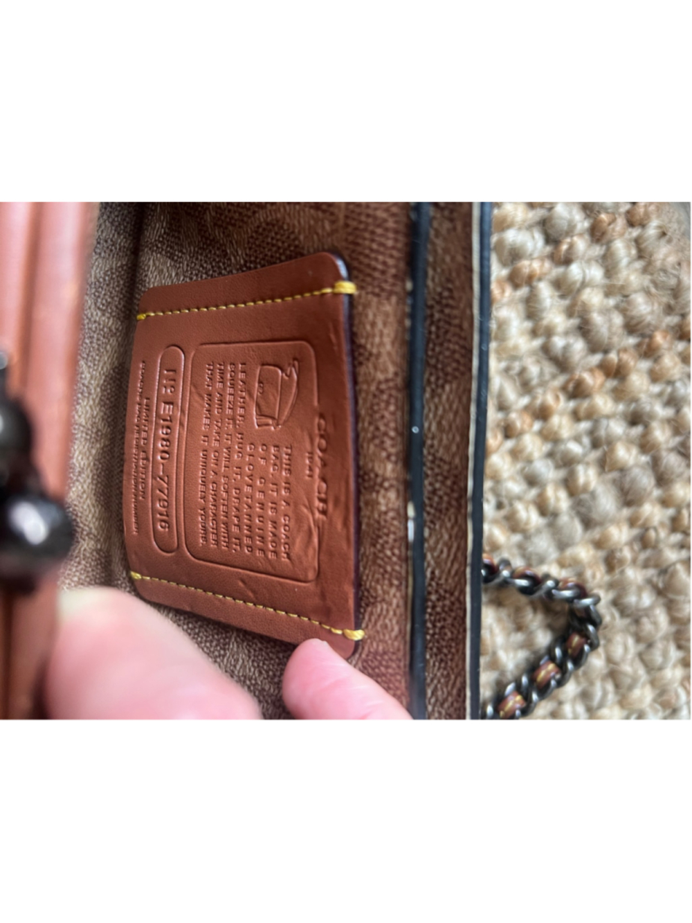 Coach 1941 Black Leather Signature Canvas Souvenir Patch Dinky Crossbody 77916 - Picture 9 of 16